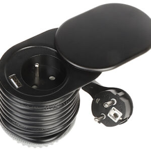 GNIAZDO MEBLOWE POJEDYNCZE Z ZASILACZEM USB OR-AE-13124/B 230 V AC 16 A ORNO