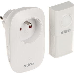 DZWONEK BEZPRZEWODOWY BEZBATERYJNY Z GNIAZDEM 230V AC WDP-91H2 AC 230V EURA